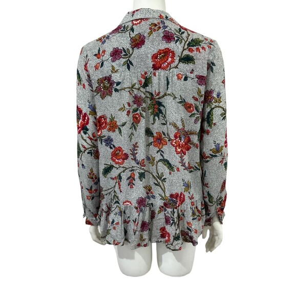 Maeve By Anthropologie Top Women Size 4 Multicolor Janie Flounce Ruffle Hemline - Picture 2 of 14
